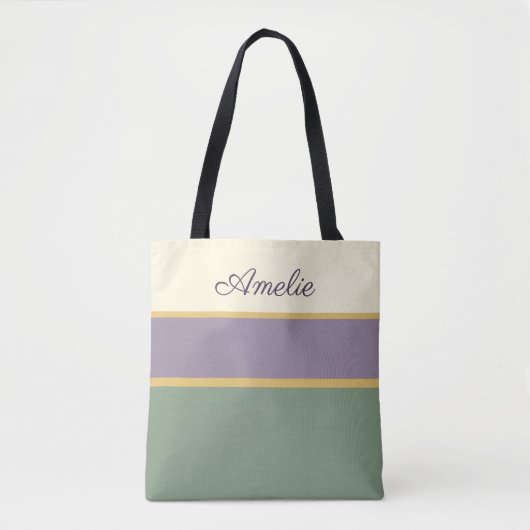 Lavendel-Wildblumen personalisierte Tasche - Gestr (Vorderseite)