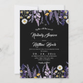 Lavendel & Wildblumen Rustikale Gartenhochzeit Einladung (Vorderseite)