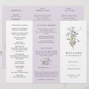 Lavendel-Wildblumen-Wiese-Garten-Hochzeitsprogramm