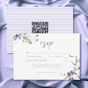 Lavendel-Wildblumengarten Romantische Weiße Hochze RSVP Karte
