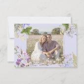 Lavendel-Wildblumengarten Romantisches Hochzeitsfo Save The Date (Rückseite)