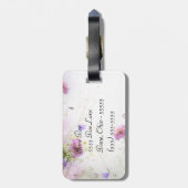 Lavendel-wilder Blumen-Monogramm-Gepäck-Umbau Gepäckanhänger (Rückseite vertikal)