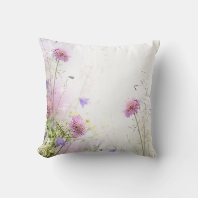 Lavendel-wildes Blumen-Poolthrow-Couch-Kissen Kissen (Vorderseite)