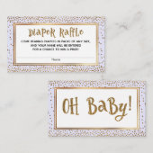 Lavendel-Windeln-Raffelkarten, Gold-Glitzer-Akzent Begleitkarte (Vorne/Hinten)