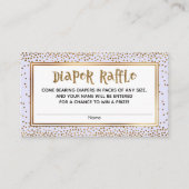Lavendel-Windeln-Raffelkarten, Gold-Glitzer-Akzent Begleitkarte (Vorderseite)