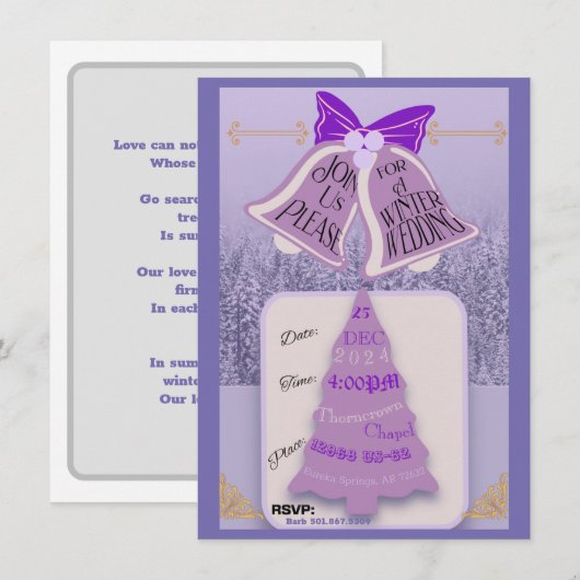 Lavendel Winter Pines with Bells (Vorne/Hinten)