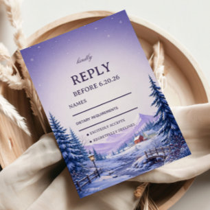 Lavendel-Wintertal jenseits RSVP Karte