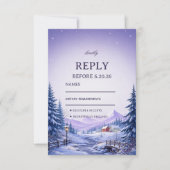 Lavendel-Wintertal jenseits RSVP Karte (Vorderseite)