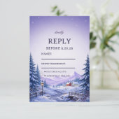 Lavendel-Wintertal jenseits RSVP Karte (Stehend Vorderseite)