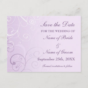 Lavendel-Wirbel Save the Date Hochzeitskarten Ankündigungspostkarte