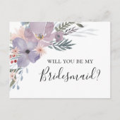 Lavendel wirst du meine Brautjungfrau sein. Purpur Postkarte (Vorderseite)