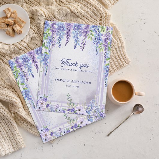 Lavendel Wisteria Blumenbogen Hochzeit Danke Postkarte