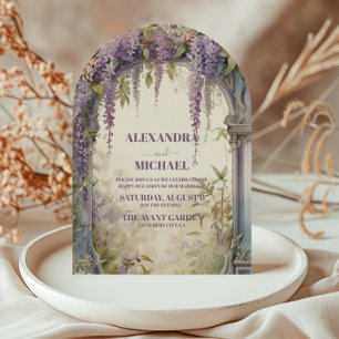 Lavendel Wisteria Botanische Hochzeit Einladung
