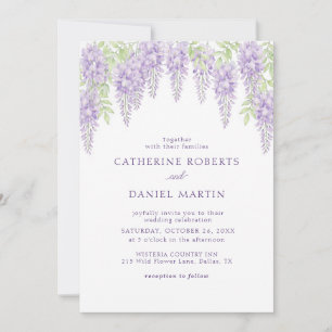 Lavendel Wisteria Hochzeits-Einladungskarten Blume Einladung