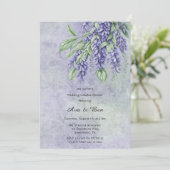 Lavendel Wisteria Wedding Couples Dusche Einladung (Stehend Vorderseite)