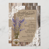 Lavendel Wood Lace Rustikales Brautparty Einladung (Vorne/Hinten)