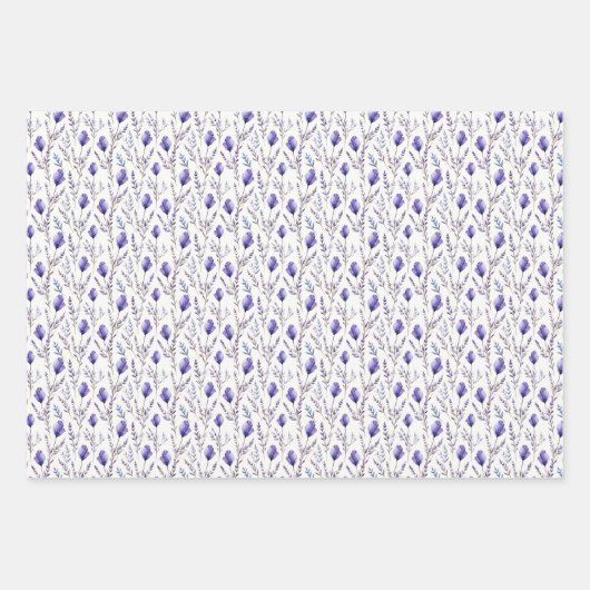 Lavendel-Wrapping Paper Lavendel-Blume Geschenkpapier Set (Vorderseite)