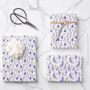 Lavendel-Wrapping Paper Lavendel-Blume Geschenkpapier Set