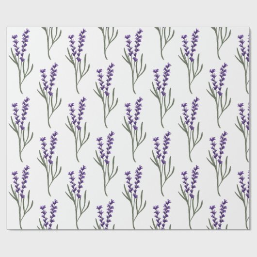 Lavendel Wrapping Paper White Muster Geschenkpapier (Flach)