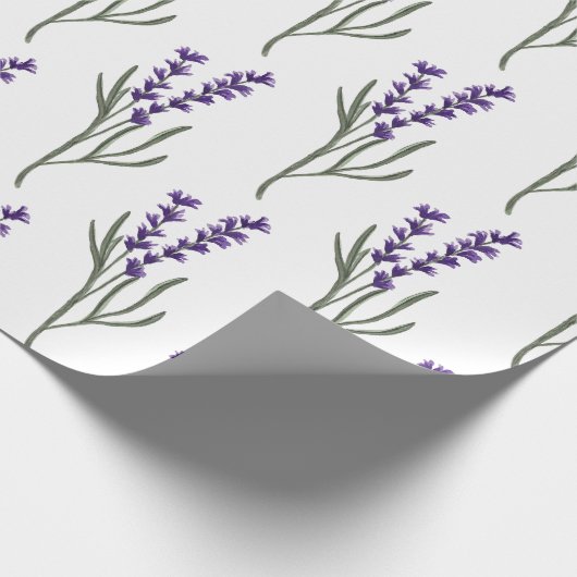 Lavendel Wrapping Paper White Muster Geschenkpapier (Ecke)