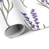 Lavendel Wrapping Paper White Muster Geschenkpapier (Rolleneckpunkt)