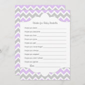 Lavendel wünscht sich Baby / tolle Babydusche Idee Hinweiskarte (Vorne/Hinten)