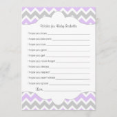 Lavendel wünscht sich Baby / tolle Babydusche Idee Hinweiskarte (Vorderseite)