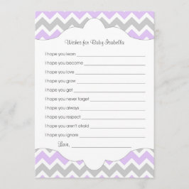 Lavendel wünscht sich Baby / tolle Babydusche Idee Hinweiskarte