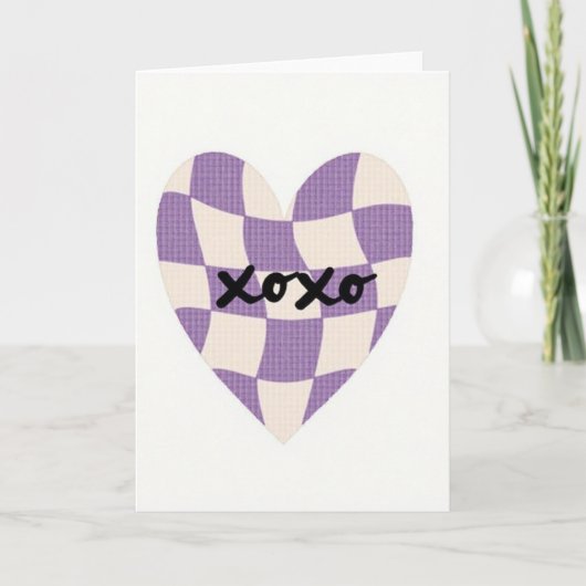 Lavendel Xoxo Grafik Herz Karte (Vorderseite)