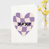 Lavendel Xoxo Grafik Herz Karte (Gelbe Blume)
