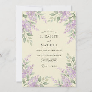Lavendel Zarte Blüten Hochzeit Einladung