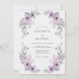 Lavendel Zarte Wiesenhochzeit Einladung