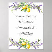 Lavendel-Zitronen-Hochzeit Willkommen Poster (Vorne)