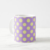 Lavendel-Zitronen-Polka-Punkte Kaffeetasse (Vorderseite Links)