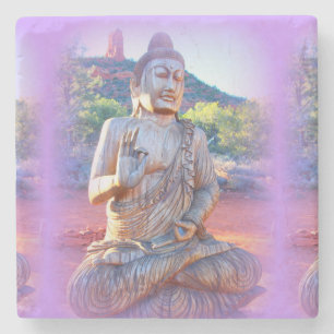 Lavendelaura Buddha Steinuntersetzer