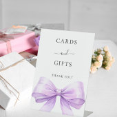 Lavendelband weiße Karten Geschenke Schild