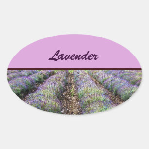 Lavendelbauernhoffeld Ovaler Aufkleber