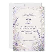 Lavendelblaue botanische Hochzeitseinladung