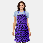 Lavendelblauer Leopard-Tierdruck-Küchenschürze Schürze (Getragen)