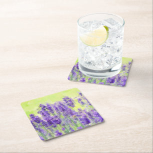 Lavendelblume Blume Gelb Wasserfarben Rechteckiger Pappuntersetzer