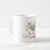 Lavendelblumen-Bogen Kaffeetasse (Vorderseite Links)