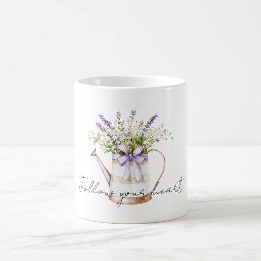 Lavendelblumen-Bogen Kaffeetasse (Mittel)