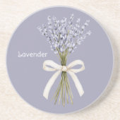 Lavendelblumen Creme Schleife Getränkeuntersetzer (Vorne)