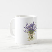 Lavendelblumen Creme Schleife Kaffeetasse (Vorderseite Links)
