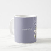 Lavendelblumen Creme Schleife Kaffeetasse (Vorderseite Links)