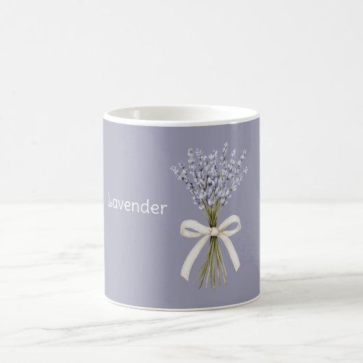 Lavendelblumen Creme Schleife Kaffeetasse (Mittel)