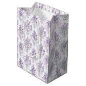 Lavendelblumen Geburtstag Mittlere Geschenktüte (Rückseite Schrägansicht)