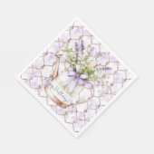 Lavendelblumen-Schleifen-Geburtstag Serviette (Ecke)