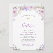 Lavendelblumen Taufe Einladung (Vorderseite)