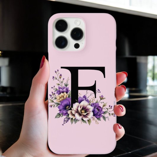 Lavendelblut: Mit Monogramm erste F Case-Mate iPhone Hülle